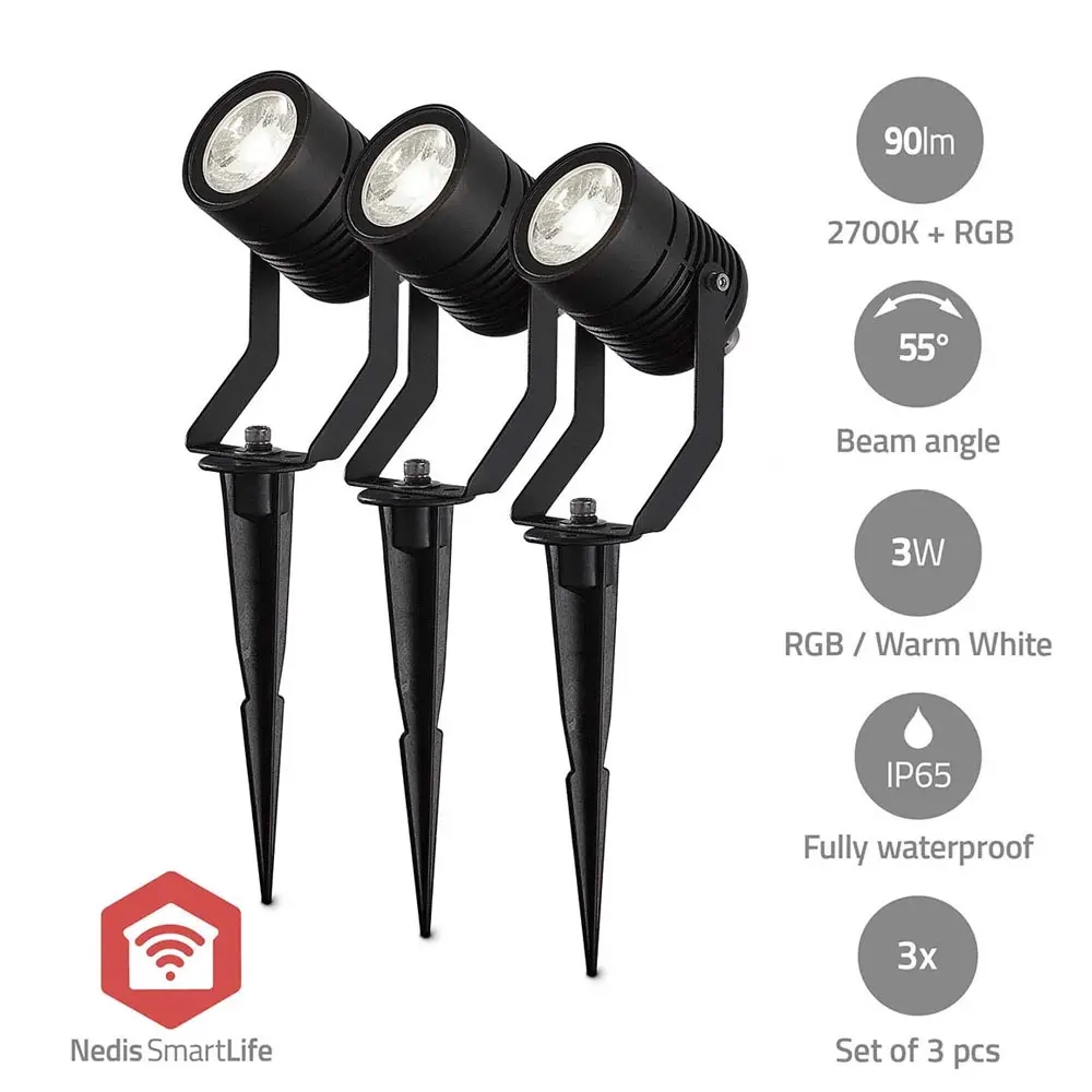 Strahler 3 Stück SmartLife Wifi App - Laternenpfähle und Spotlights - 5412810444458 - 1