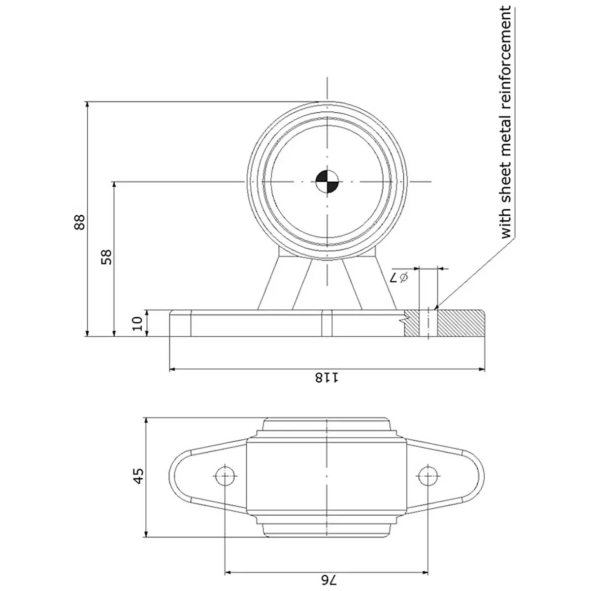 LED Begrenzungsleuchte ROT/WEISS 12-30V - Anhänger-Seitenmarkierungsleuchten und Lampen - 5907556014732 - 2