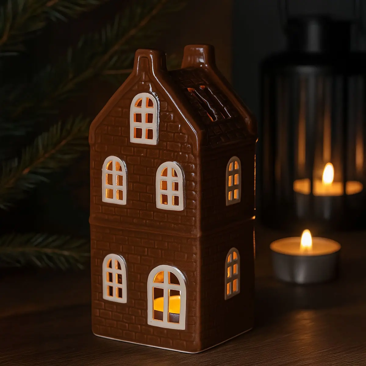 Hauslaterne Copenhagen braun 20 cm - Hauslaternen - 6410416506333 - 1