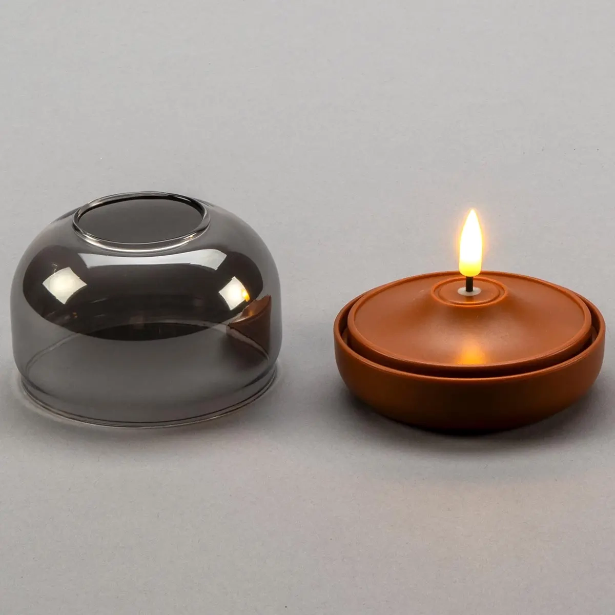 LED-Glaslaterne 8,5 cm Terrakotta - LED-Laternen - 7318300027195 - 2