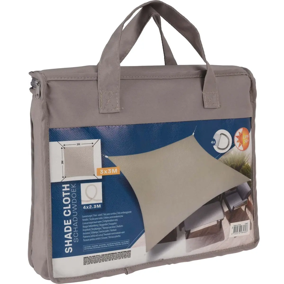 Sonnensegel Quadrat 3x3m Taupe - Sonnenschirme und Sonnenschirmfüße - 8720573984607 - 1