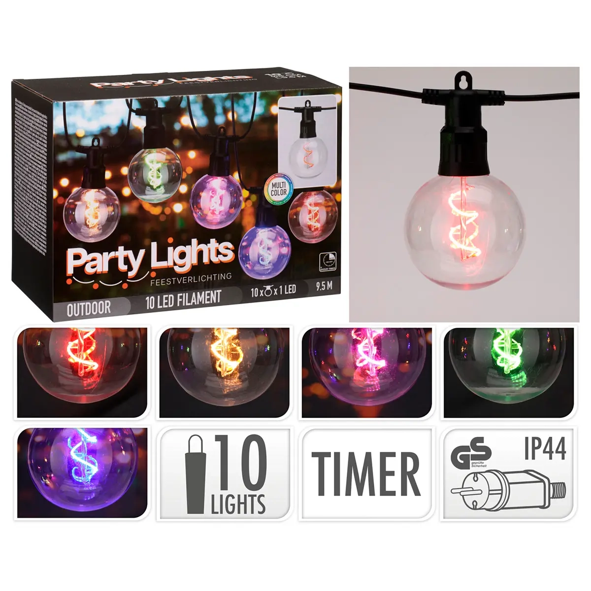 LED-Lichterkette mehrfarbig 9,5 m - Lichterketten für Außen- und Innenbereich - 8721037414272 - 3