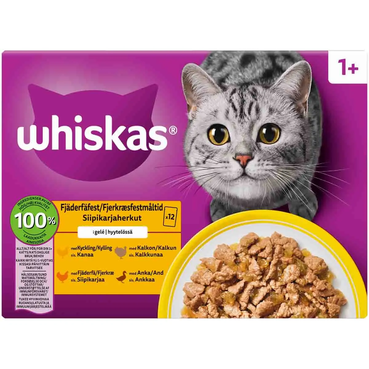 Whiskas 1+ Geflügelspezialitäten in Gelee 1 - Nassfutter Katze - 9003579052143 - 0
