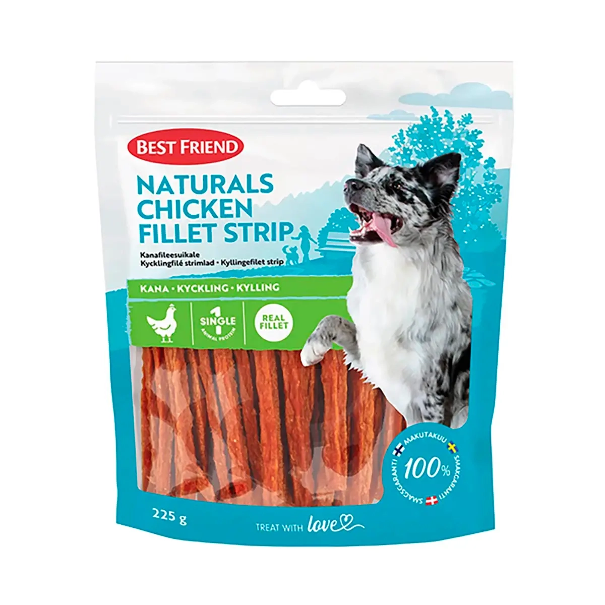 Hähnchenfiletstreifen Best Friend Naturals 22 - Hundekauknochen, Kauknochen und Kaurollen - 5700551172489 - 0