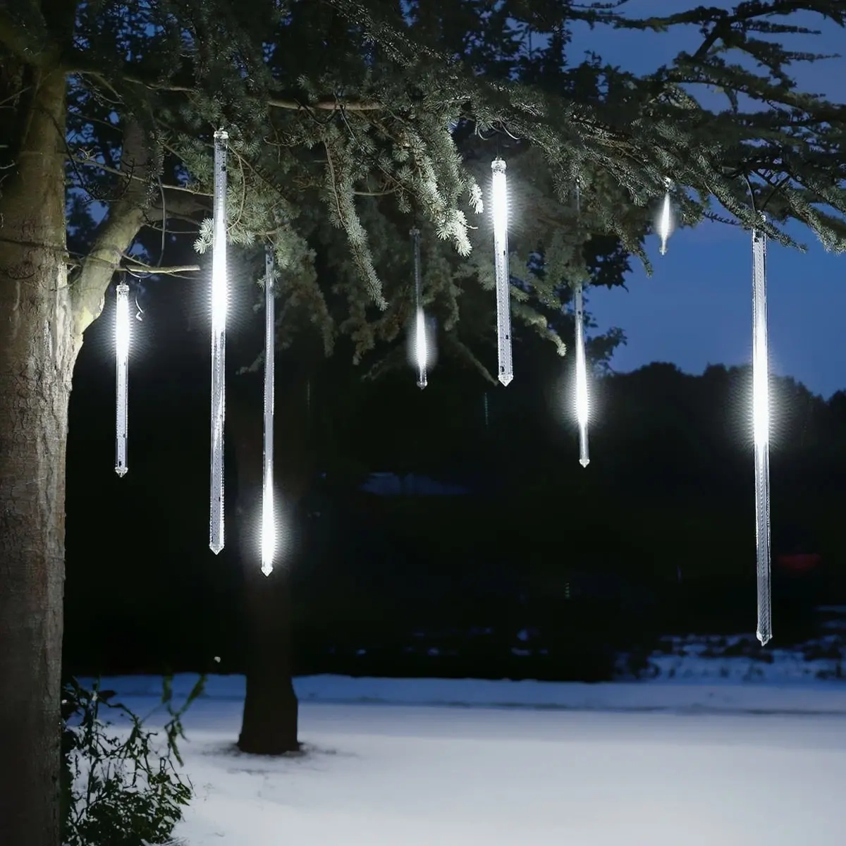 Eiszapfen-Lichterkette 10 Stäbe 50 cm gießbar - Lichtsets für Fenster und Dachtraufe - 6410412257581 - 0