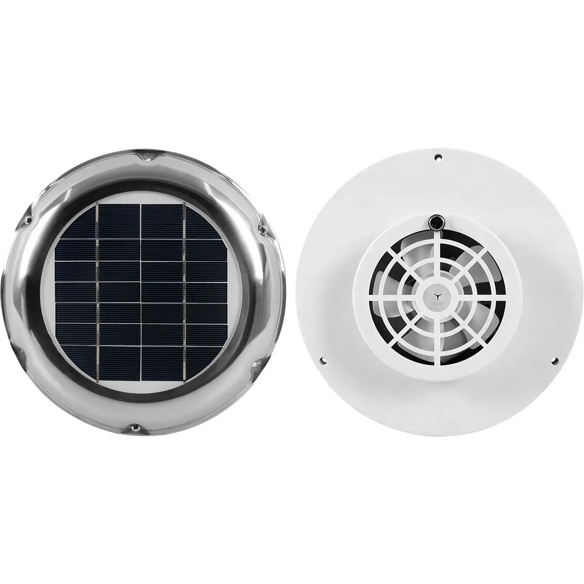 Solarlüfter 120mm mit Akku, Edelstahl - Bootsbelüftung - 6418536020142 - 0