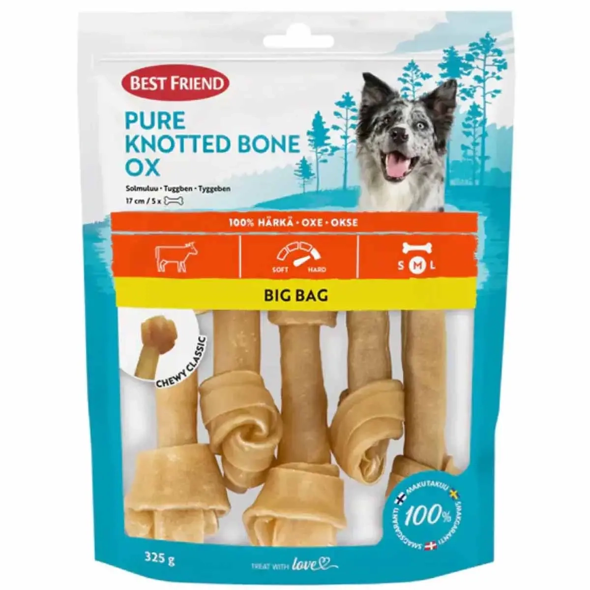 Ochsensehnen-Knorpelknochen für Hunde BigBag 17 cm 5 Stück - Hundekauknochen, Kauknochen und Kaurollen - 5700551173295 - 0