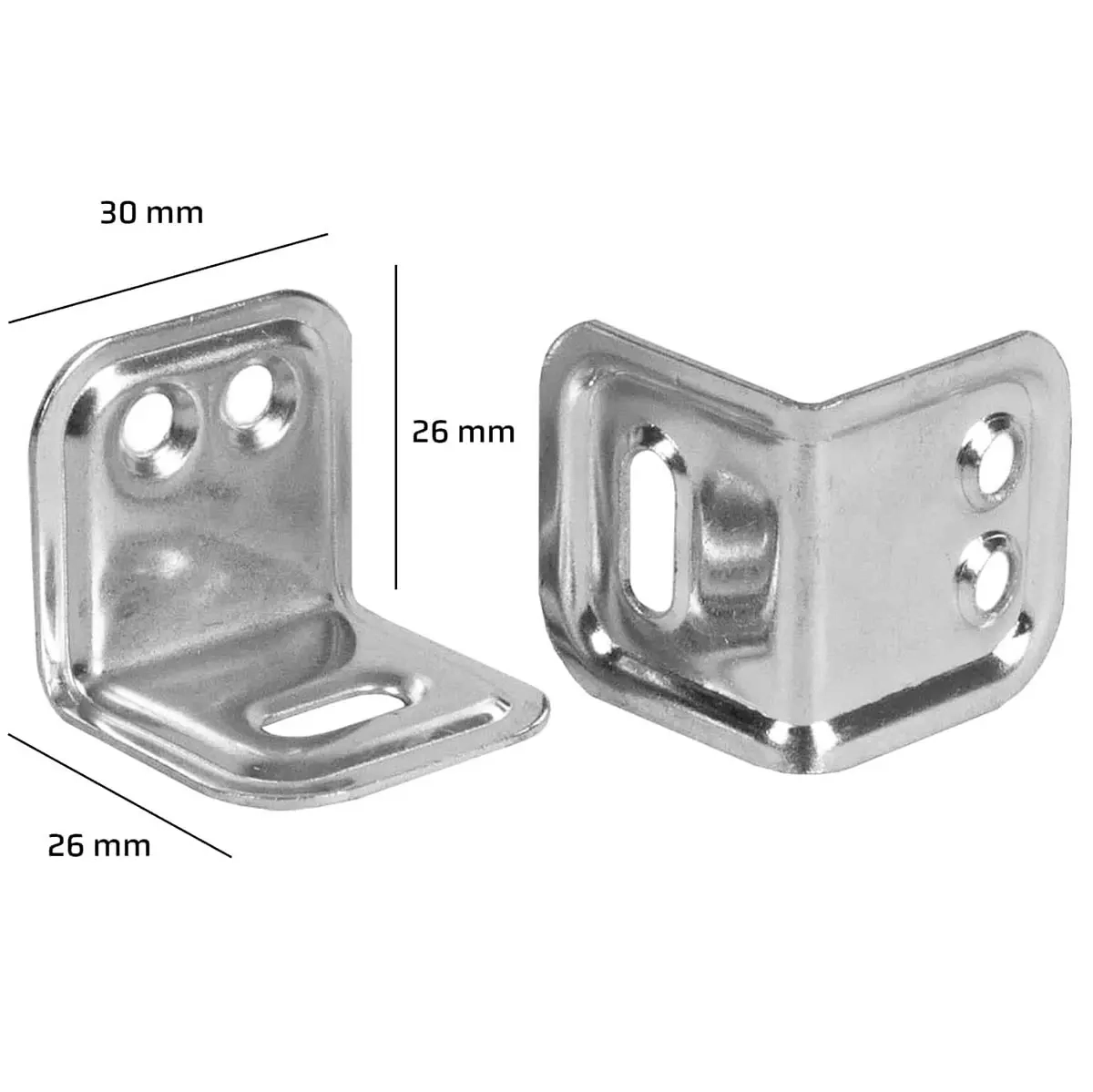 Möbelecke 30x26x26mm 4 Stück - Winkelstahl und Lochplatten - 6414671050723 - 1