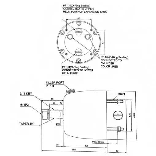 Hydrauliklenkungsset Seafirst MO150H-R1 - Hydraulische Lenksysteme für Boote - 12732001501 - 3