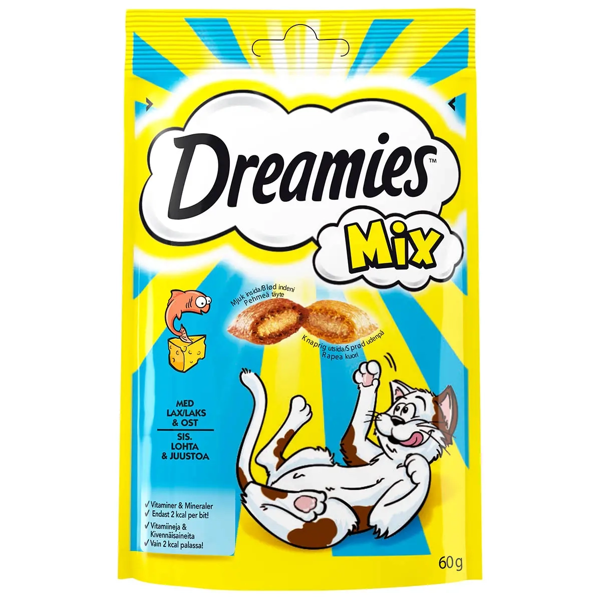 Dreamies Katzenleckerlis Mix Lachs-Käse 60g - Katzensnacks und Leckerlis - 5998749123621 - 0