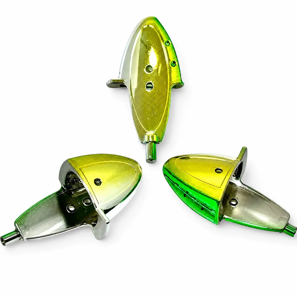 Raksipää JP2 Chrome 729 Grün Gelb 3kp - Lachsköder und Forellenköder - 6430045576408 - 0