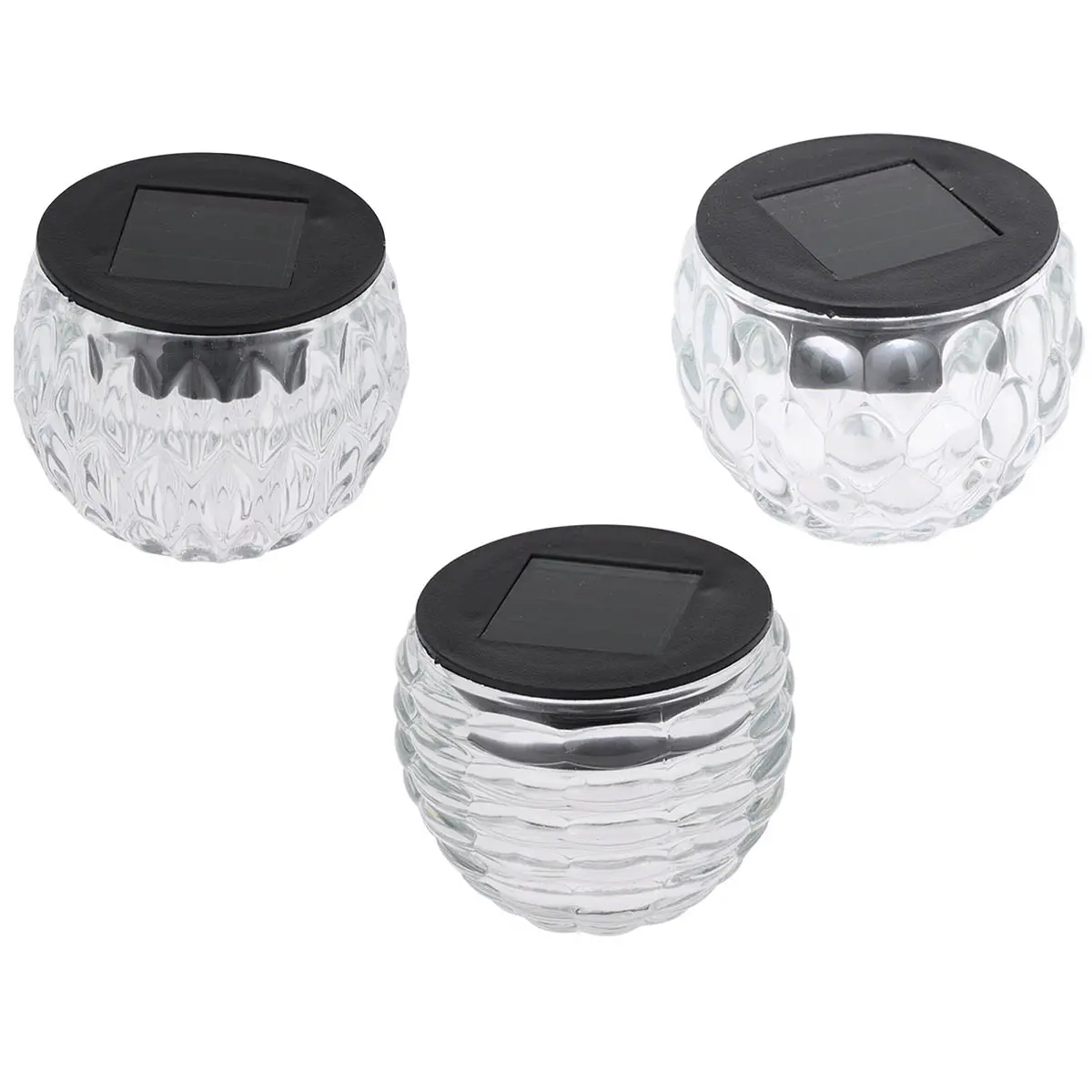 Solarzellenlaterne Glasschale 8 cm sortiert - Solarbeleuchtung - 8721037350310 - 0