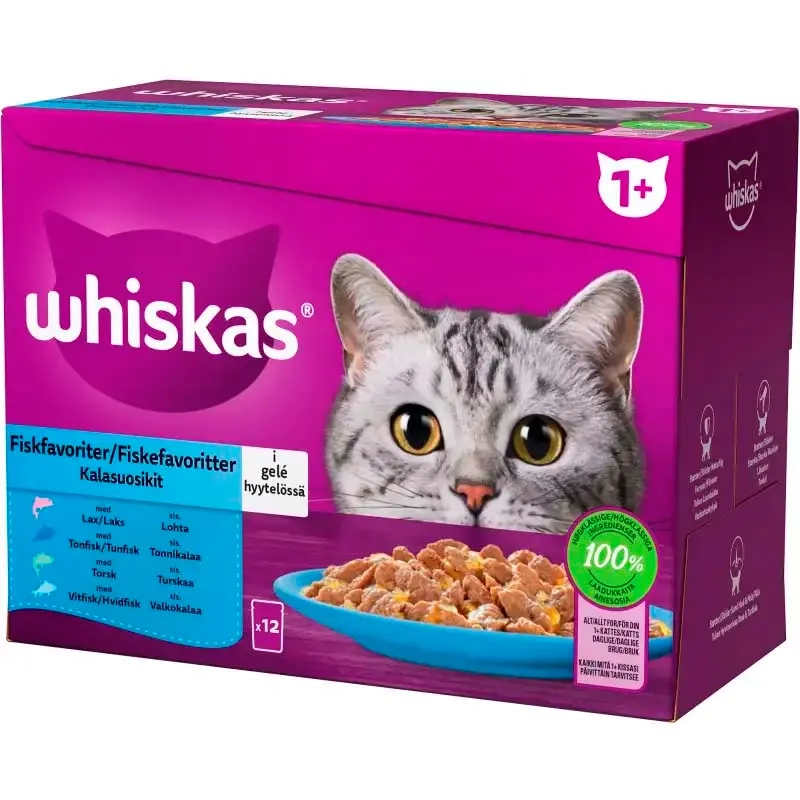 Whiskas 1+ 12x85g Fischliebhaber in Gelee - Nassfutter Katze - 3065890154896 - 0