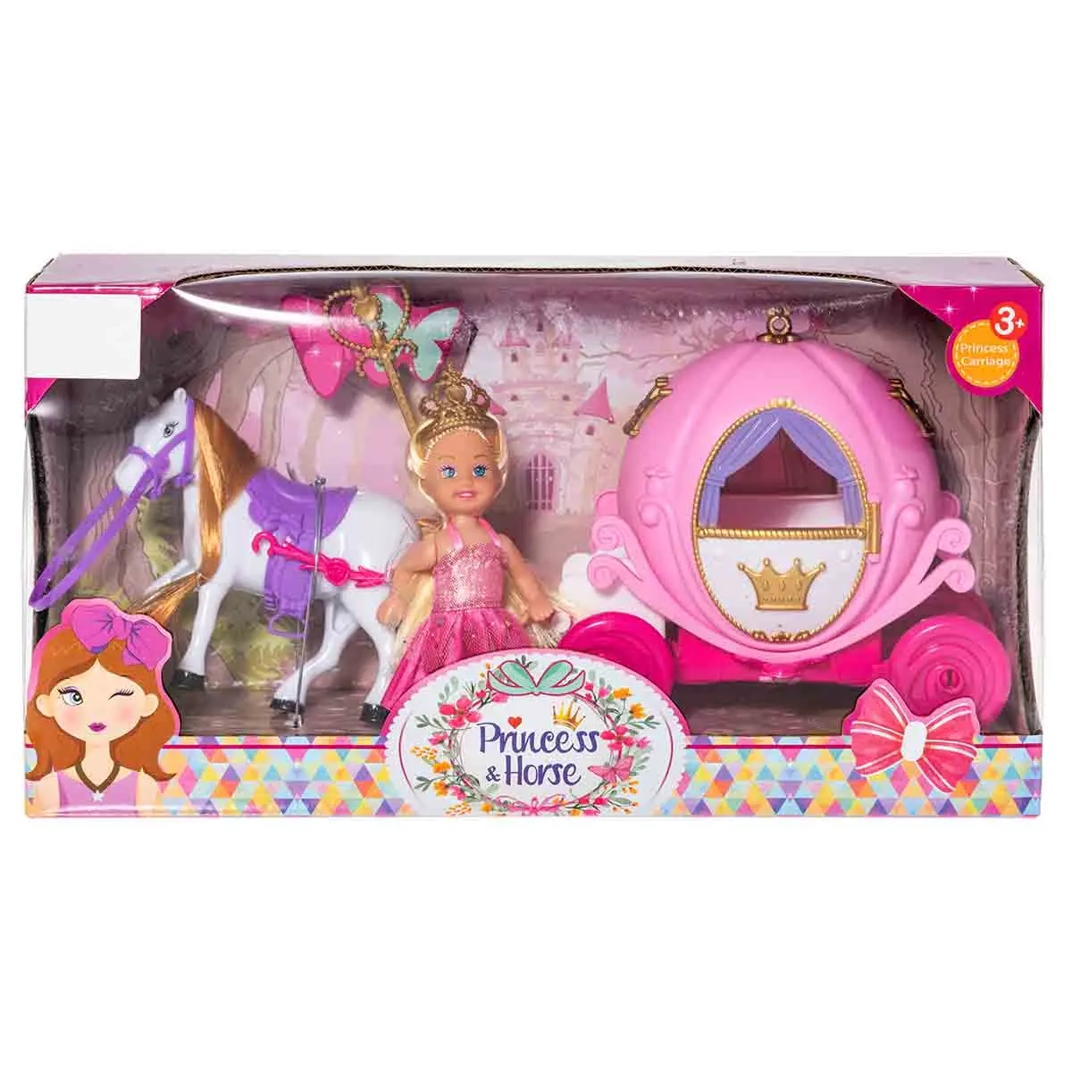 Modellpuppe 11,40 cm Pferd und Wagen - Puppen, Plüschtiere und Spielfiguren - 6410416379838 - 0