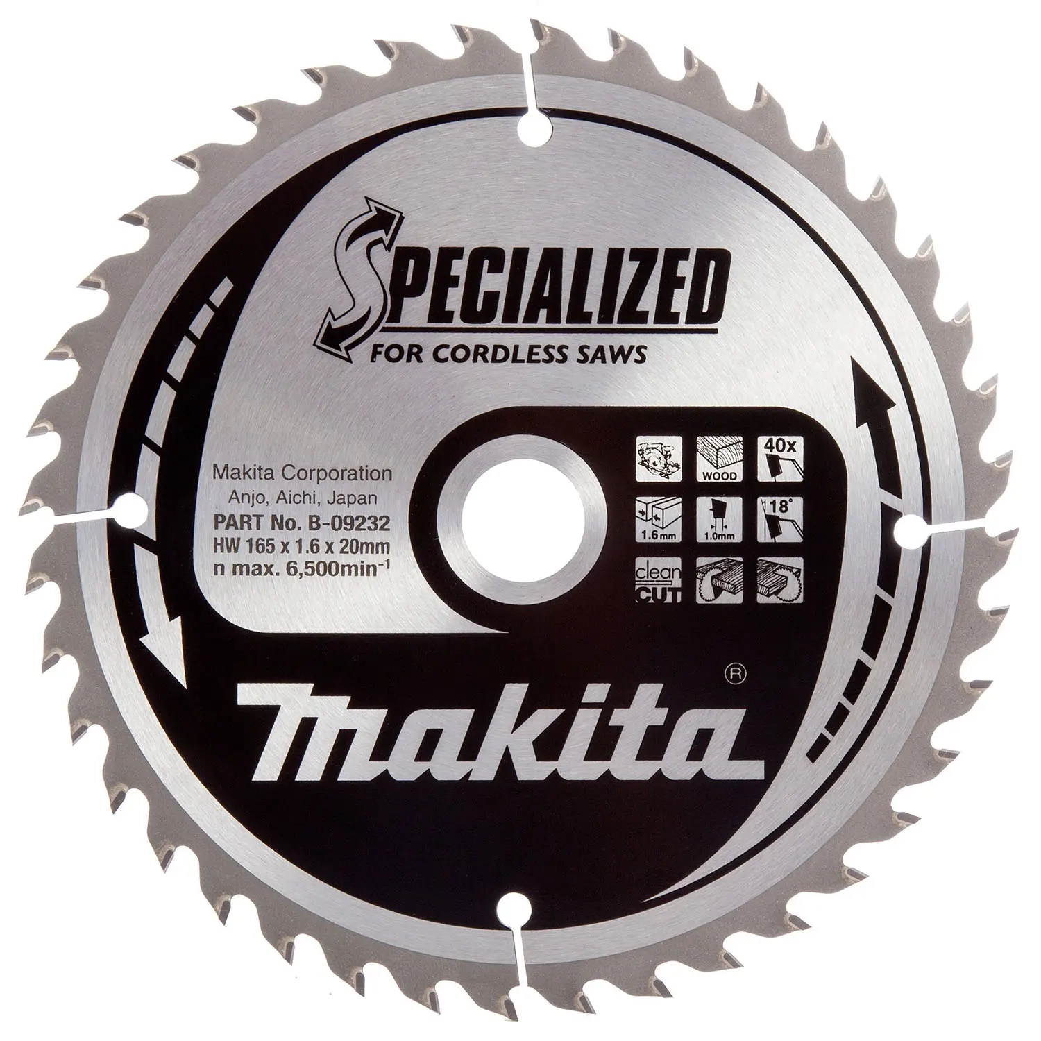 Makita Kreissägeblatt 165x1,6x20mm 40Z - Kreissägeblätter - 088381421829 - 0