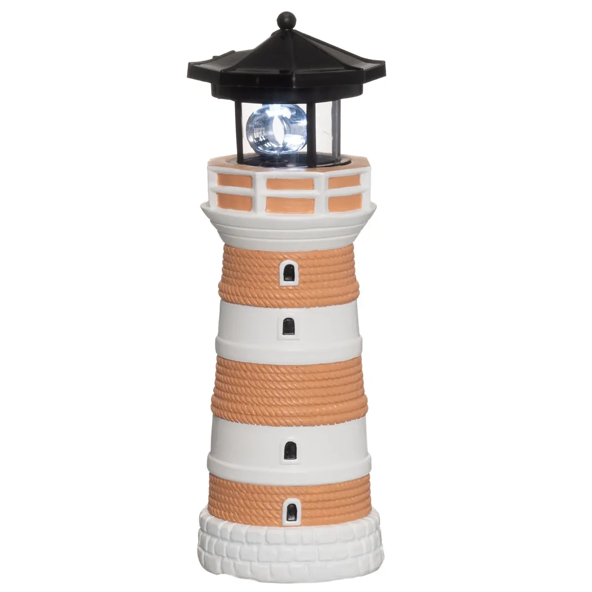 Gartenstatue Leuchtturm 27cm braun/weiß - Gartenfiguren - 6410416452845 - 0