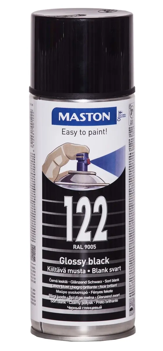 Maston sprayfärg 400ml blank svart - Färger och sprayfärger - 6412491001222 - 0