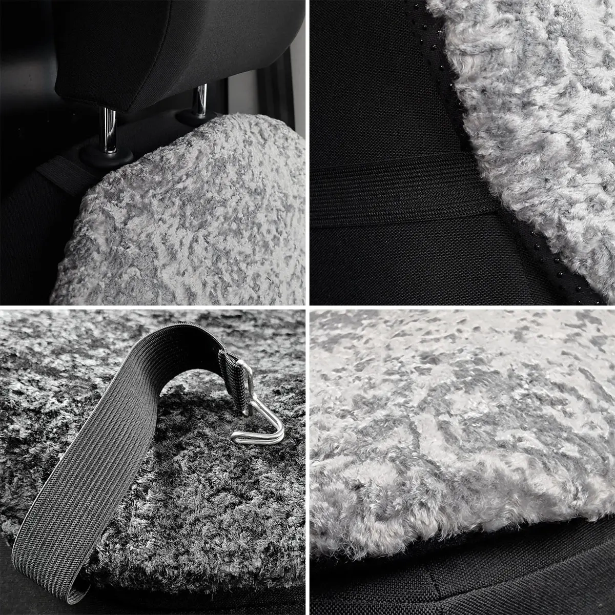 Sitzschutz Soft Teddy 110x53cm grau - Auto-Elektrositzheizungen und Sitzbezüge - 6438168112527 - 1