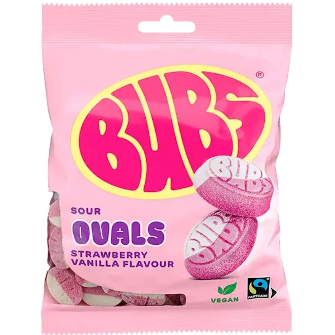 Bubs Ovals Erdbeere & Vanille 90g - Süßigkeitentüten - 7393077181578 - 0