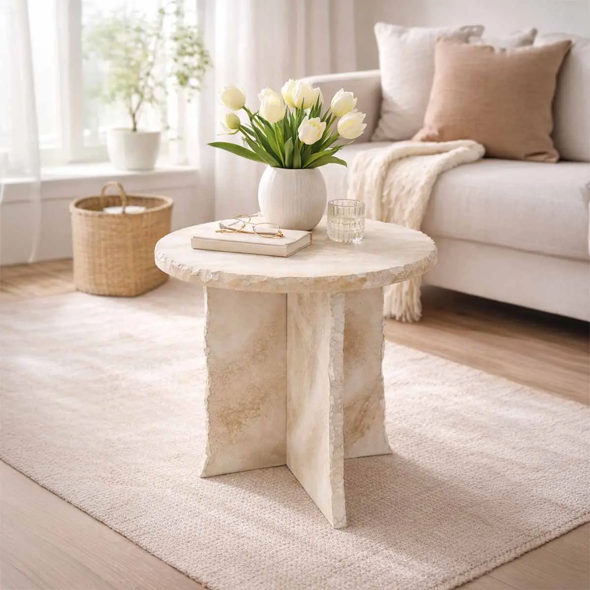 Beistelltisch Marmor 40x35x40 cm - Couchtisch - 8721037591195 - 1