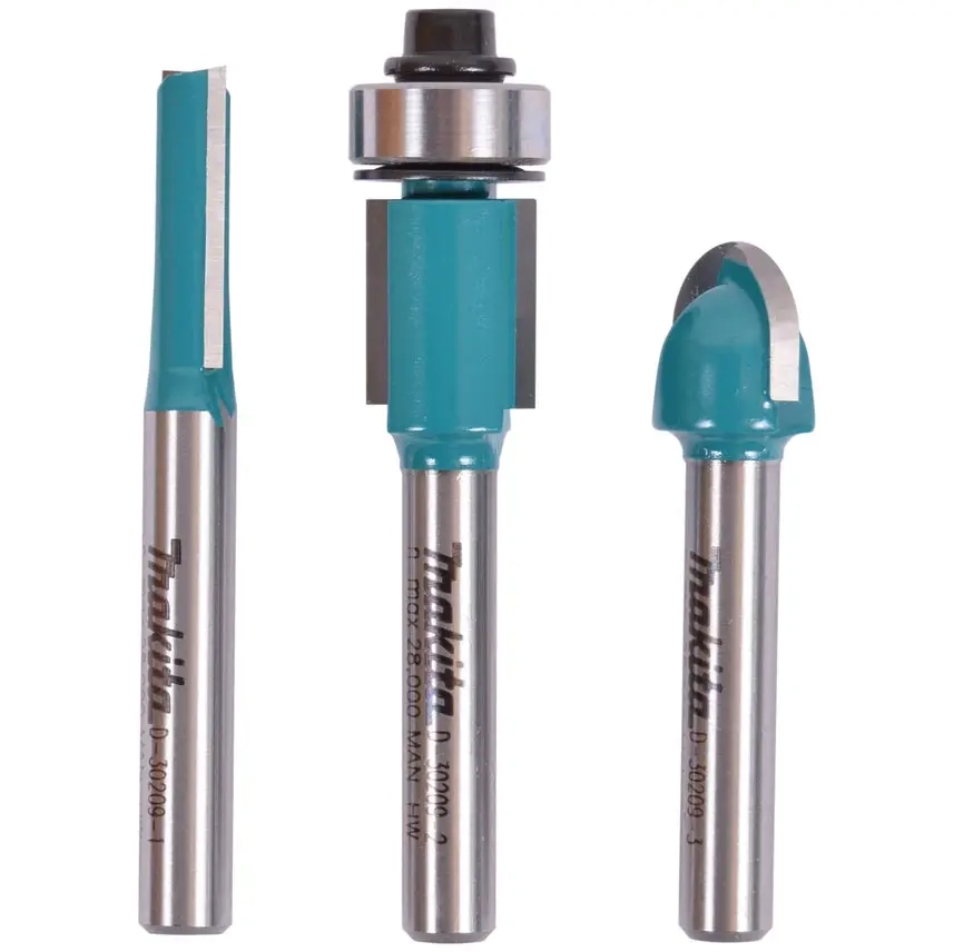 Makita Oberfräser-Fräser 3 Stück 6mm D-30209 - Hobel, Fräsmaschinen und Drehmaschinen - 088381352772 - 0