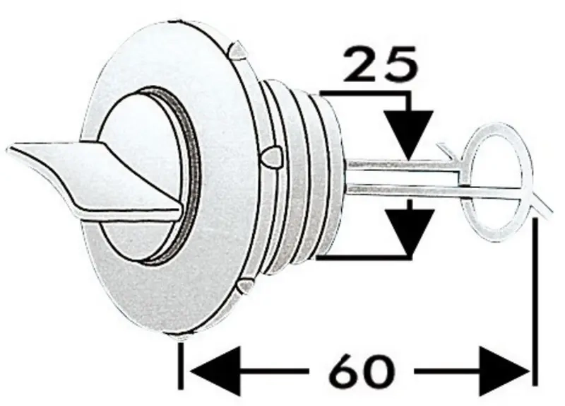 Entleerungsstopfen Nylon 25mm - Universale Beschläge für Boote - 1834610 - 0