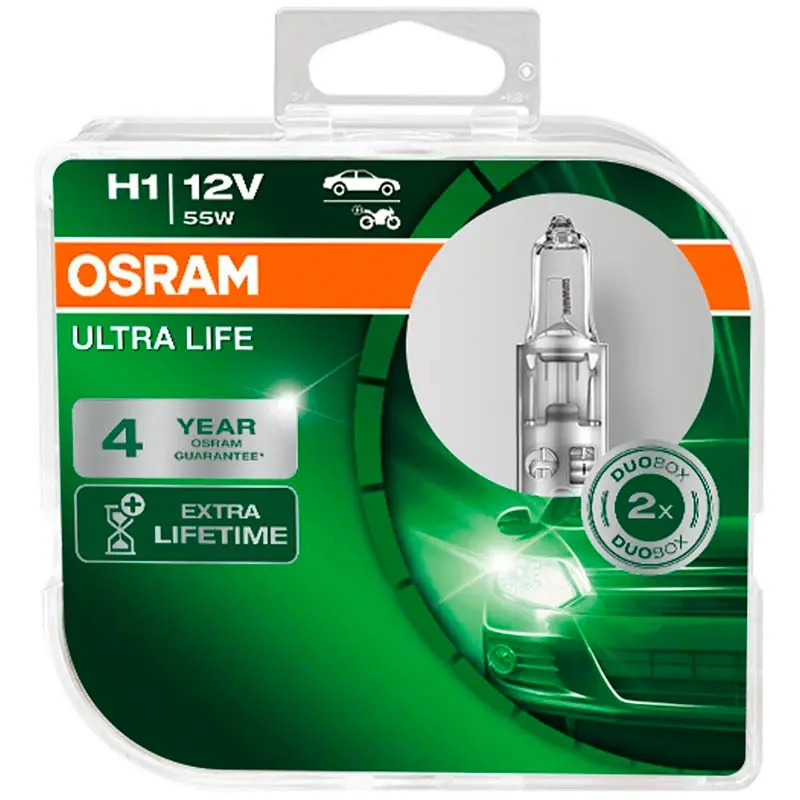 Osram H1 55W 12V Ultra Life 2 Stück - Halogenlampen - 4008321416162 - 0
