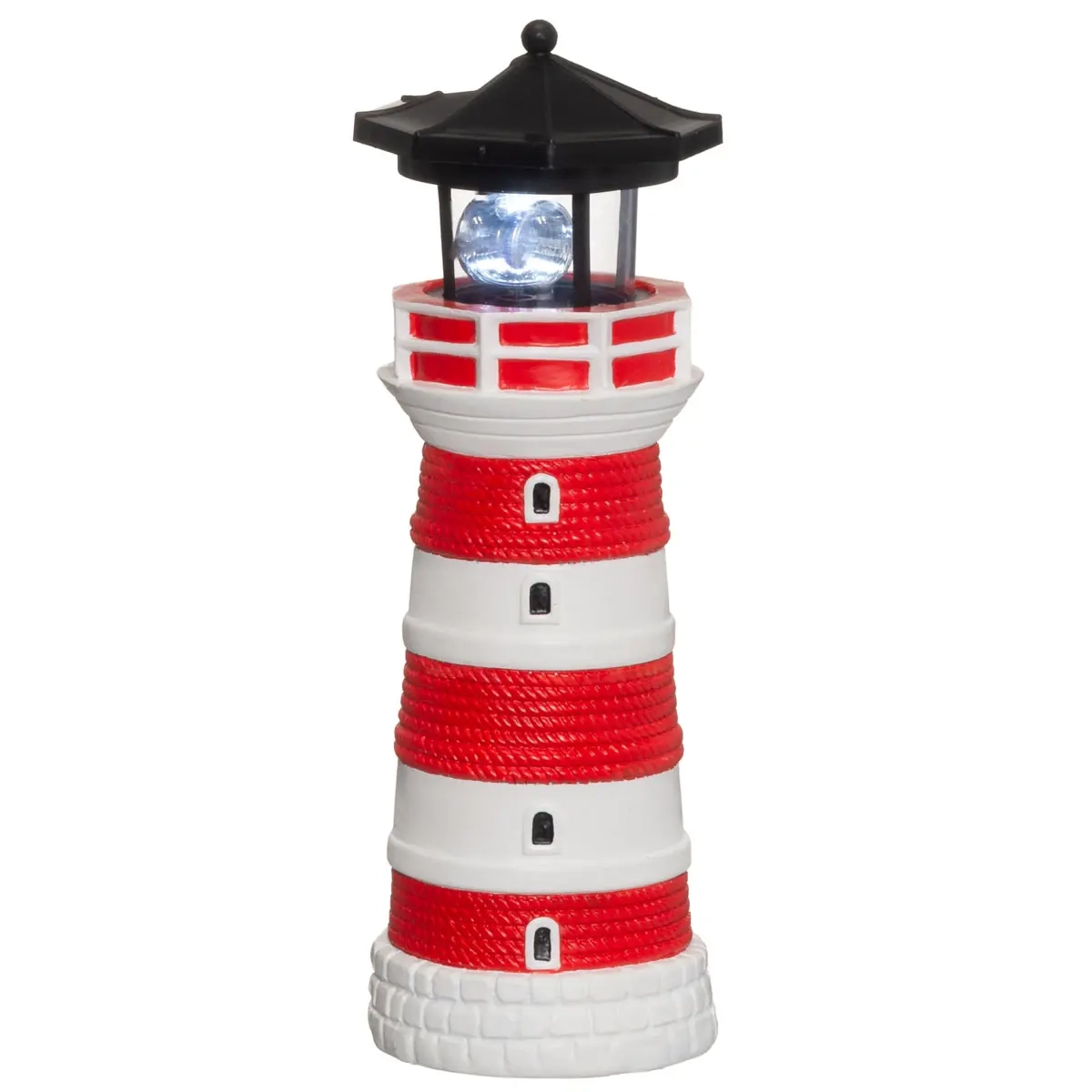 Gartenfigur Leuchtturm 27 cm rot/weiß - Gartenfiguren - 6410416452821 - 0