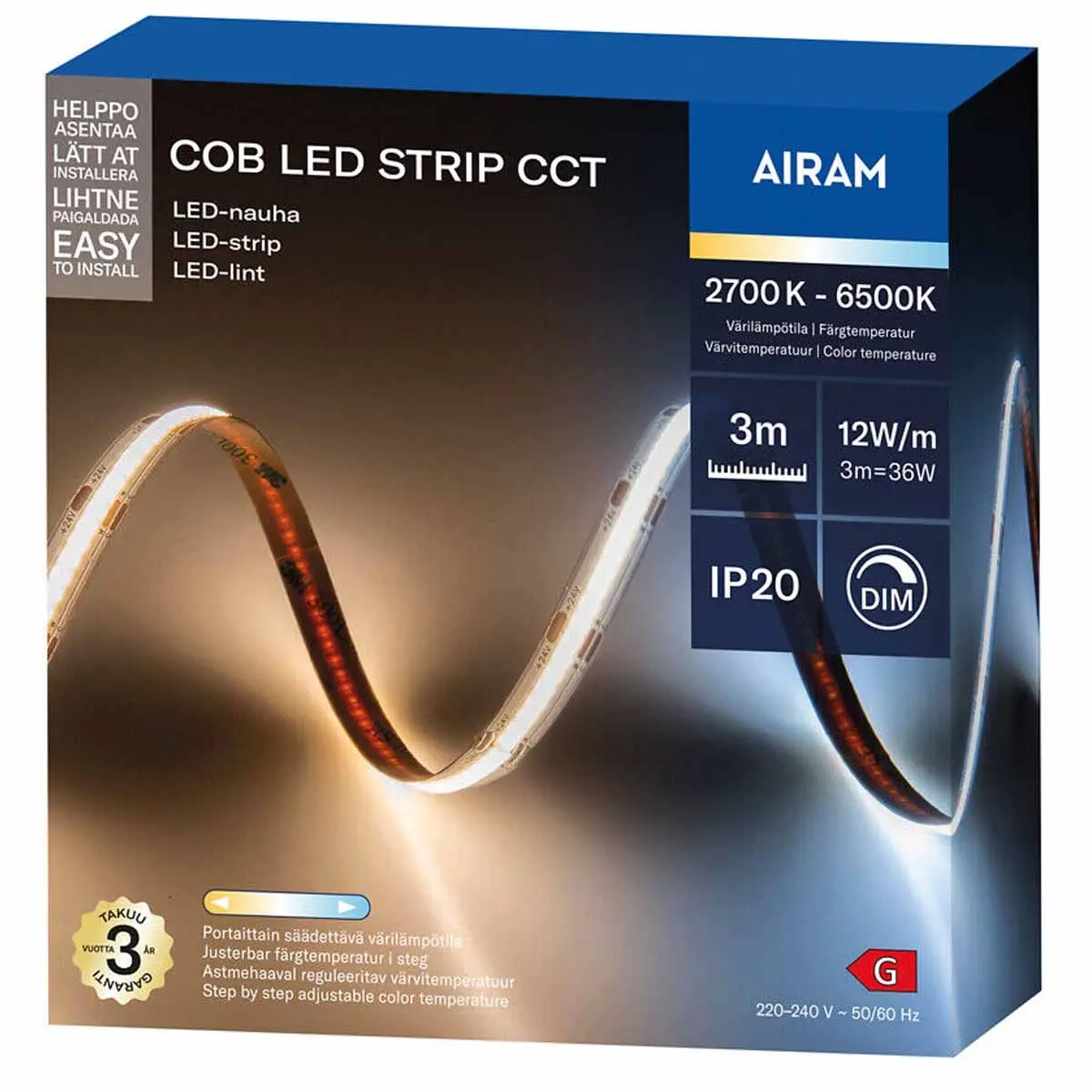 LED-Lichtstreifen Strip COB CCT 24V IP20 3m - LED-Streifen und LED-Leisten - 6435200313461 - 2