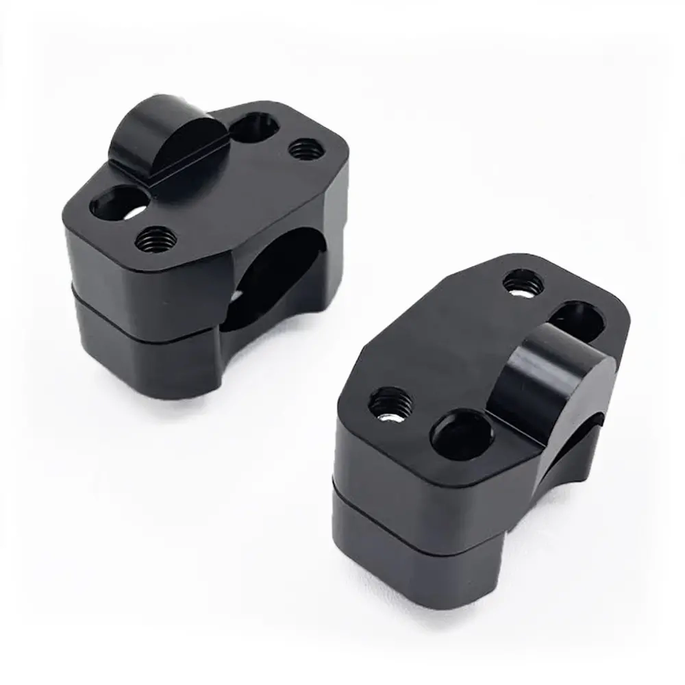 Lenkerhalterungen Aluminium Schwarz - Lenker für Motocross und Moped - 6438471027051 - 1
