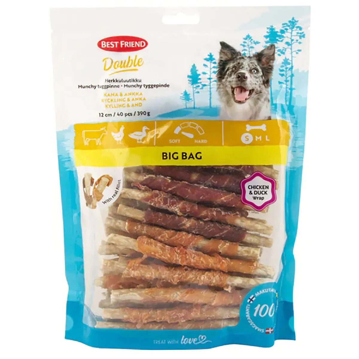 Leckere Knochensticks Huhn & Ente Best Friend - Hundekauknochen, Kauknochen und Kaurollen - 5700551171871 - 0