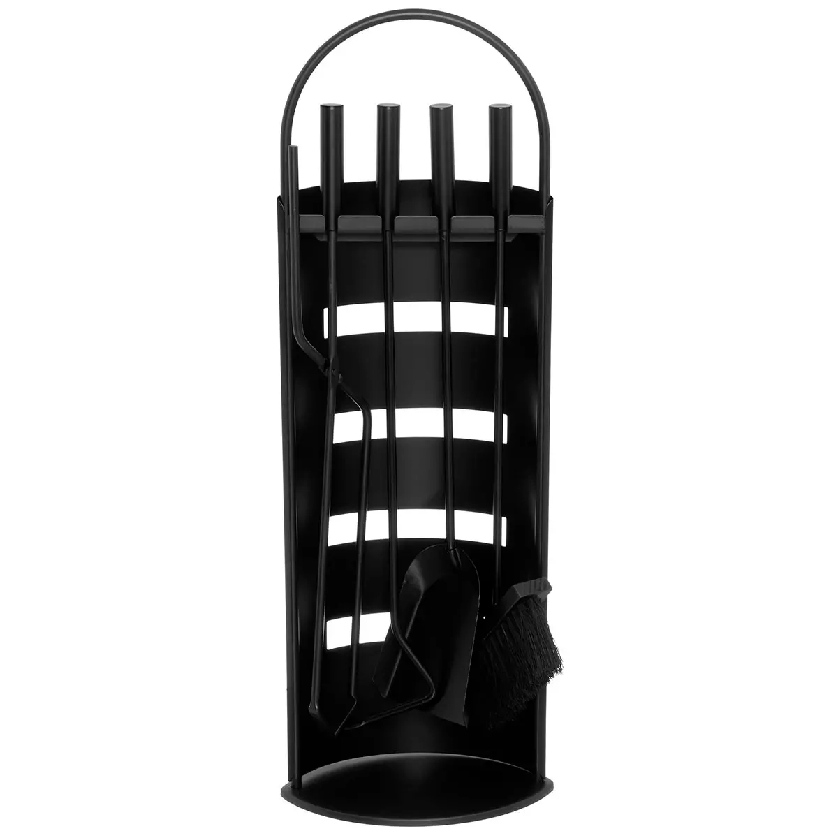 4-teiliges schwarzes Kaminzubehörset - Holzkörbe und Ofenzubehör - 6410416367248 - 0