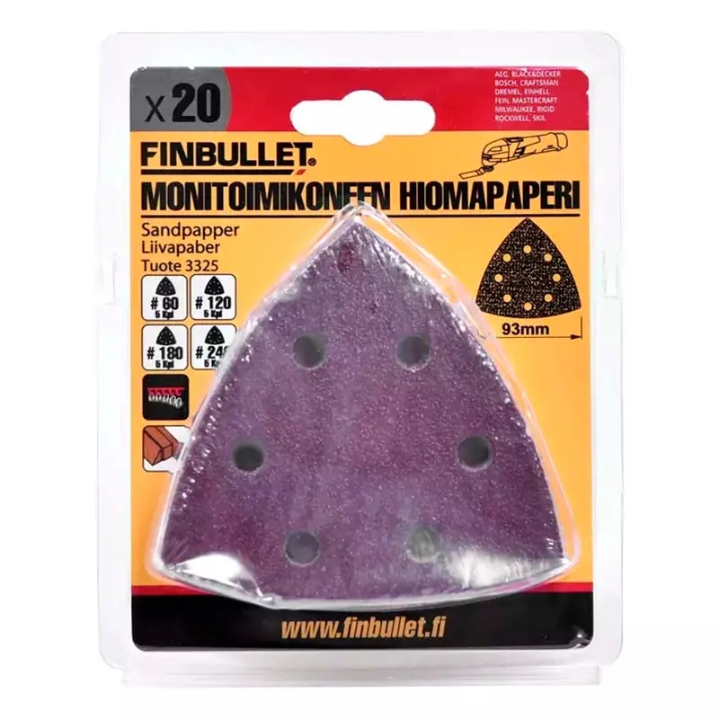 Schleifpapier 93 mm 60-240 Körnung 20 Stück - Schleifpapier und Schleifklötze - 6438152033258 - 1