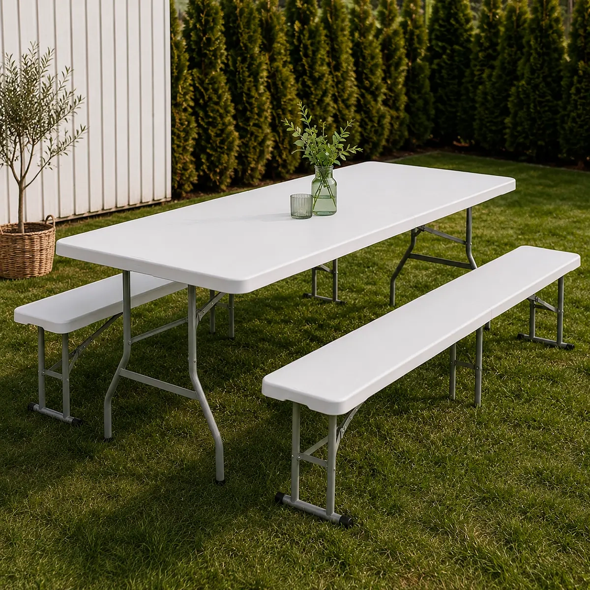Festtisch mit Bänken Åland 180 cm 2+1 - Gartenmöbel - 6438471353150 - 0