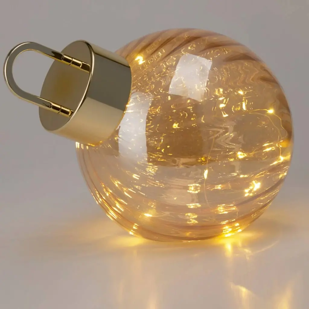 Glaskugel mit LED-Lichtern 20 cm - Tischdekorationen mit Beleuchtung - 8721037670654 - 0