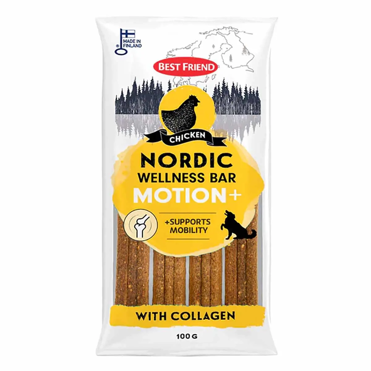 Best Friend Wellness Bar Motion+ 100g - Hundekauknochen, Kauknochen und Kaurollen - 5700551172922 - 0