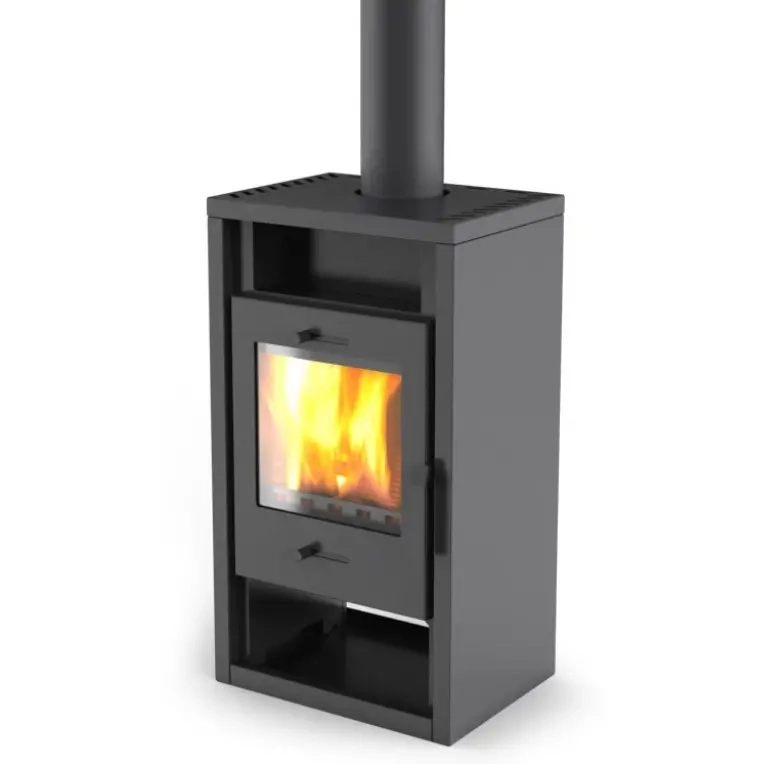 Eckkamin Lundberg Neri 90 6kW - Kamine und Kaminventilatoren - 6438168117461 - 1