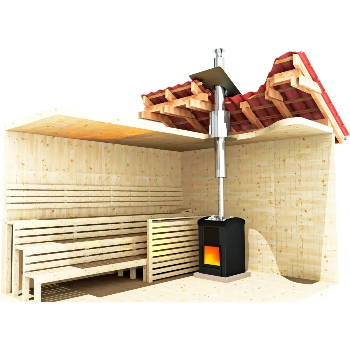 Schornstein Jeremias für Holzofen 2,5 m - Schornsteinzubehör und Zugverbesserer - 5900856909227 - 1