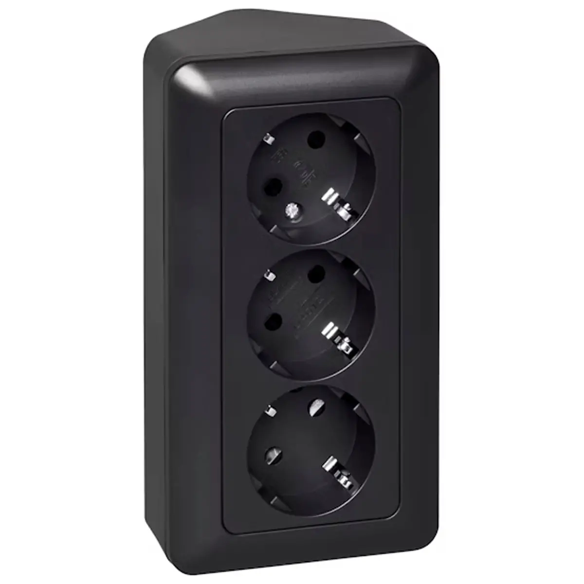 Aufputz-Steckdose 3-fach Opal Pro Schwarz - Steckdosen - 6438056309237 - 0