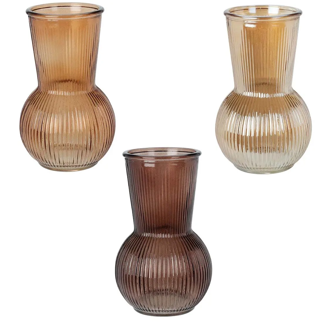Glasvase Brown 20 cm Sortierung - Vasen und Tabletts - 8720573628877 - 0