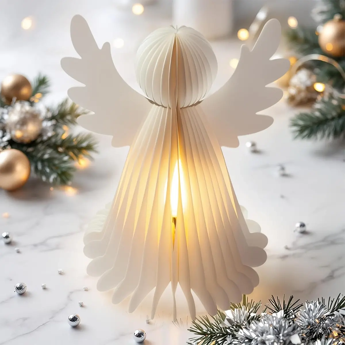 Dekorativer Engel LED warmweiß 50 cm - Tischdekorationen mit Beleuchtung - 8721037654548 - 3