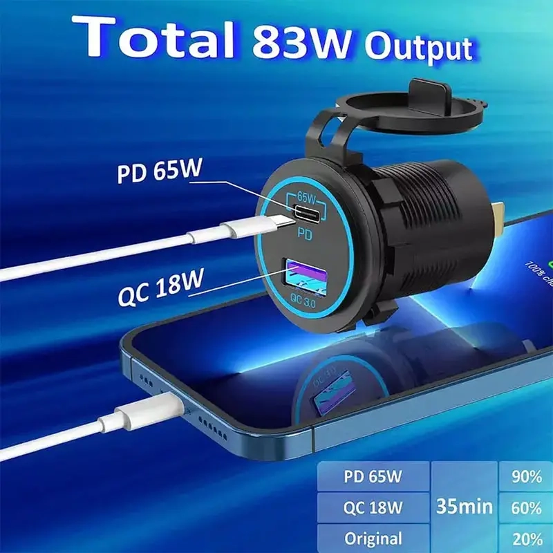 USB-Ladeanschluss 65W USB / USB-C - Zigarettenanzündersteckdosen und Ladegeräte - 6438471028577 - 1