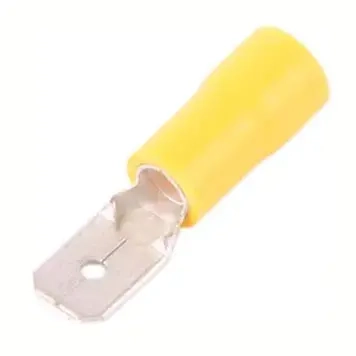 Flachsteckhülse männlich 6,3 mm 50 Stück gelb - Abiko - 6438471273458 - 0