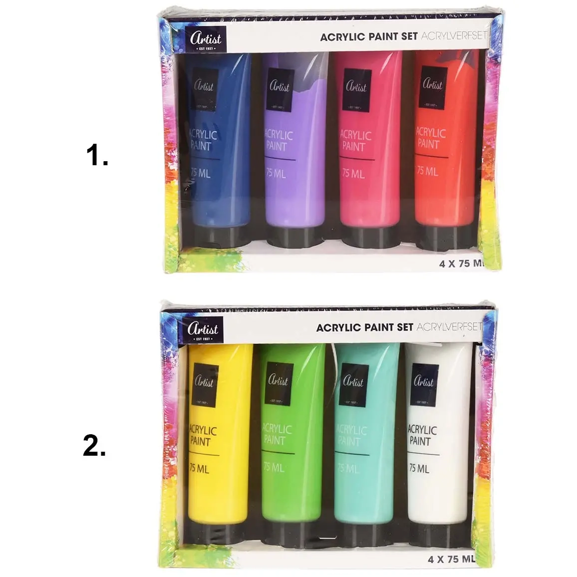 Acrylfarbe 4x75ml - Farben, Paletten und Wandfarben - 8720573214841 - 0