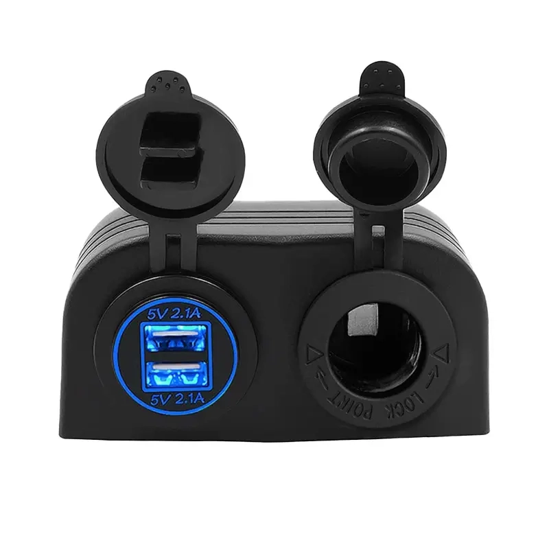 Auto-Steckdose 12V + 2 x USB 5V 2,1A - Zigarettenanzündersteckdosen und Ladegeräte - 6438471288506 - 0