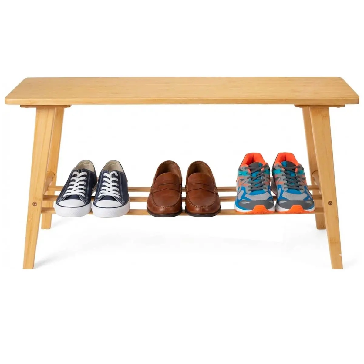 Bank mit Schuhregal Bambus 80x30x40 cm - Kleiderständer und Schuhregale - 8721461023217 - 1