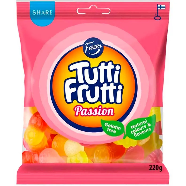 Fazer Tutti Frutti Passion 220g - Süßigkeitentüten - 6416453051300 - 0