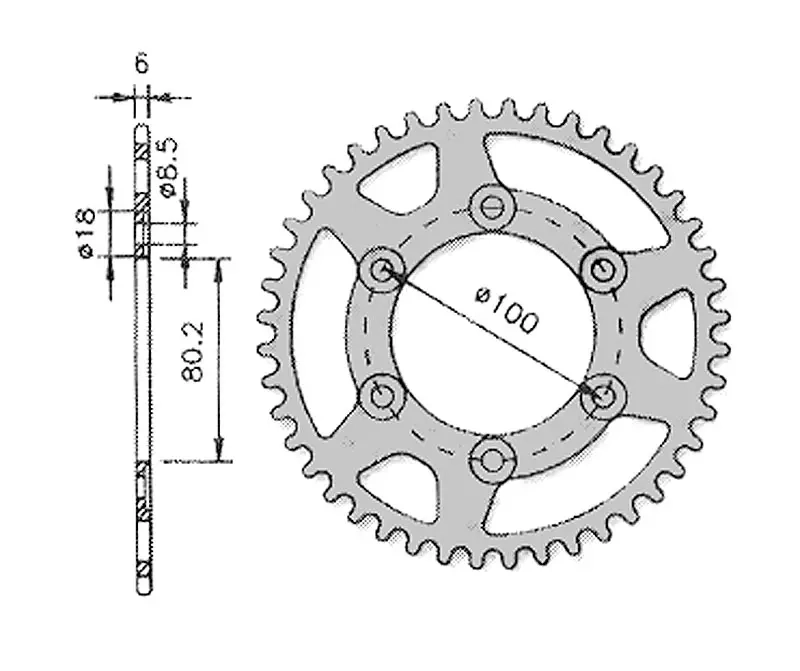 Bakdrev 50T 420 Rieju RR Spike - Drev till moped - 6438131005207 - 0
