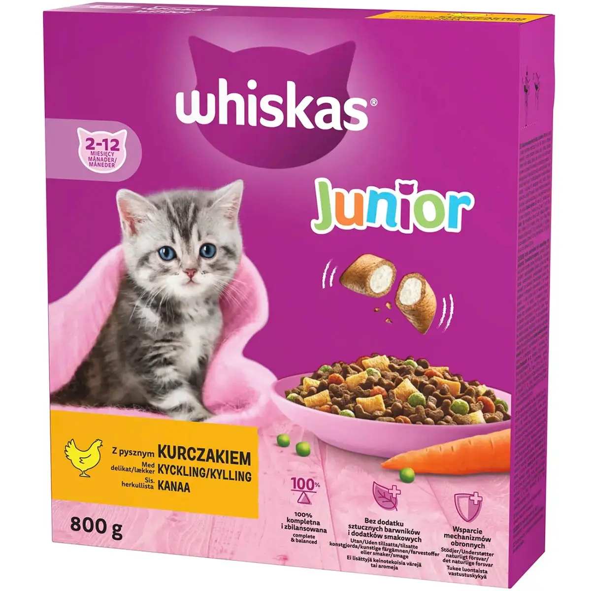 Whiskas Junior Katzenfutter 800g Huhn - Trockenfutter Katze - 5900951305542 - 0