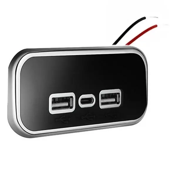 Ladeanschluss 12-24V 2xUSB 1xUSB-C - Zigarettenanzündersteckdosen und Ladegeräte - 6419774007766 - 0